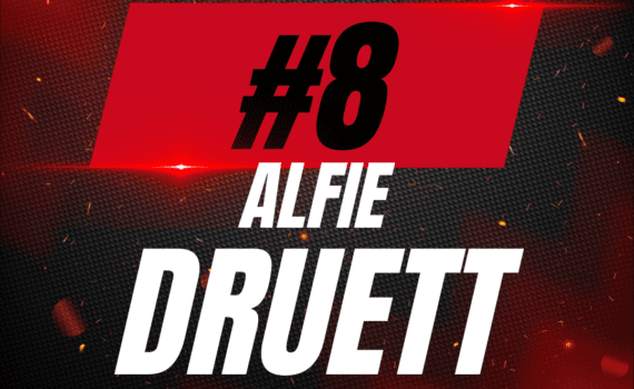 #8 Alfie Druett Game-Worn Red Jersey