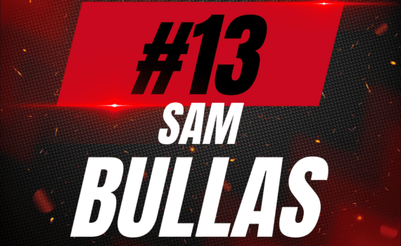 #13 Sam Bullas Game-Worn White Jersey