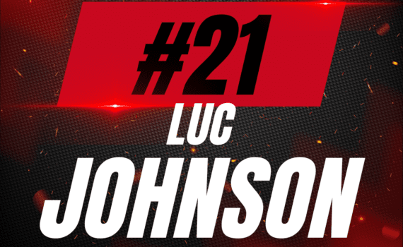 #21 Luc Johnson Game-Worn White Jersey